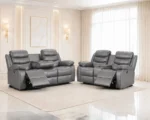 Roma Grey Leather 3+2 Power Reclining Suite – Contemporary Lounge Seating