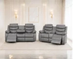 Roma Grey Leather 3+2 Power Reclining Suite – Contemporary Lounge Seating - Image 2