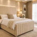 Modern Panel Line King Size Bed with Mattress