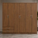 Modern 6 Door Clothes Cabinet with Bottom Storage Drawers