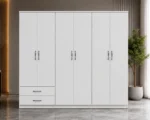 6 Door Wardrobe Furniture with 2 Drawers Stylish Bedroom Storage