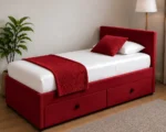 Bold Red Single Bed – Divan Base, Mattress & Storage Drawers-90x190cm - Image 2