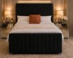 Stylish Black King Panel Size Bed With Mattress - Image 2