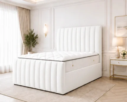 Stylish Super King Size Bed Frame 200 x 200 cm - Modern Super King Bed with Mattress