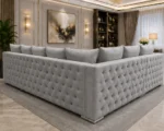 Modern 5 Seater Light Grey Sofa - Elegant Luxury Living Room Sofa - Image 3