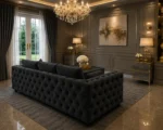 Stylish Dark Grey 3 Seater Sofa with Plush Seating - Contemporary Tufted Sofa for Sophisticated Interiors - Image 4