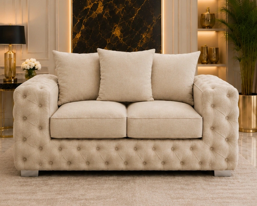 3 Premium Double Seater Sofa for Elegant Home Décor Classic Beige 2 Seater Sofa – Elegant Style with Everyday Comfort - Image 1