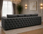 Dark Grey 4 Seater L Shape Sofa – Elegant Deep Button Tufted Corner Couch - Image 4