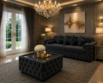 Stylish Dark Grey 3 Seater Sofa with Plush Seating - Contemporary Tufted Sofa for Sophisticated Interiors - Image 2