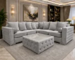 Modern 5 Seater Light Grey Sofa - Elegant Luxury Living Room Sofa - Image 2