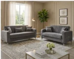 ORION Turkish Sofa  - Luxury Blue Velvet 3+2 Sofa Set - Modern Premium Design - Image 2