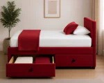 Bold Red Single Bed – Divan Base, Mattress & Storage Drawers-90x190cm - Image 6