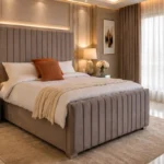 Luxury King Size Panel Bed – Contemporary Panel Line King Size Bed 180 x 200 cm