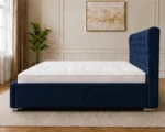 Ink Blue Oxford Super King Bed – Sophisticated 6ft Upholstered Design with Mattress - Image 2