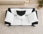 2 Seater Dino Sofa - Dino White Luxury Modern Fabric Sofa - Image 3