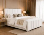 Elegant Panel Line Double Bed with Mattress Included - Image 3