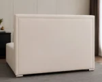 Premium Off-White Upholstered Bed with mattress – Glamorous Button Tufted Headboard & Footboard - Image 4