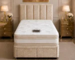 3ft Beige Divan Bed Set – Mattress Included – Storage Drawers- Single bed 90x190cm