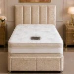 3ft Beige Divan Bed Set – Mattress Included – Storage Drawers- Single bed 90x190cm
