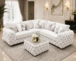 Premium White Corner Sofa L Shape – Plush Designer Sofa for Modern Living Rooms