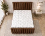 Stylish Panel Line Super King Bed Frame 200 x 200 cm - Premium Super King Size Bed with Mattress Included - Image 3