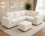 4 Seater Off White Sofa – Elegant Plush Upholstered Lounge Suite - Image 2