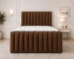 Stylish Panel Line Super King Bed Frame 200 x 200 cm - Premium Super King Size Bed with Mattress Included - Image 4