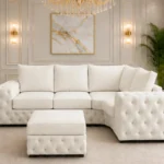 4 Seater Off White Sofa – Elegant Plush Upholstered Lounge Suite