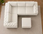 4 Seater Off White Sofa – Elegant Plush Upholstered Lounge Suite - Image 3
