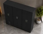 Modern 6 Door Wardrobe with 2 Bottom Drawers Large Clothes Storage - Image 4