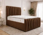 Stylish Panel Line Super King Bed Frame 200 x 200 cm - Premium Super King Size Bed with Mattress Included - Image 5