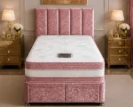Rosewood Pink Divan Bed - Mattress & Built-In Drawer Storage-3ft Bed with Mattress