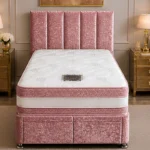 Rosewood Pink Divan Bed - Mattress & Built-In Drawer Storage-3ft Bed with Mattress