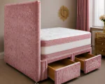 Rosewood Pink Divan Bed - Mattress & Built-In Drawer Storage-3ft Bed with Mattress - Image 3