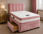 Rosewood Pink Divan Bed - Mattress & Built-In Drawer Storage-3ft Bed with Mattress - Image 2