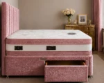 Rosewood Pink Divan Bed - Mattress & Built-In Drawer Storage-3ft Bed with Mattress - Image 4