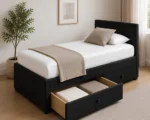 Onyx Black 3ft Divan Bed – 90 × 190 cm with mattress and Built-In Drawers - Image 2