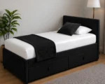 Onyx Black 3ft Divan Bed – 90 × 190 cm with mattress and Built-In Drawers - Image 3