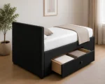 Onyx Black 3ft Divan Bed – 90 × 190 cm with mattress and Built-In Drawers - Image 4