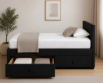 Onyx Black 3ft Divan Bed – 90 × 190 cm with mattress and Built-In Drawers - Image 5