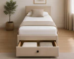 Sand Beige Storage Divan – 3ft | 90 × 190 cm with mattress