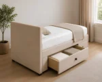 Sand Beige Storage Divan – 3ft | 90 × 190 cm with mattress - Image 4