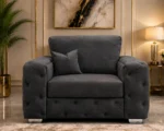 Charcoal 1 Seater Sofa – Sophisticated Design with Premium Comfort