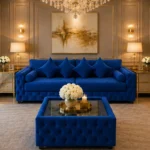 Dark Blue Luxury Sofa 3 Seater - Classic Tufted Seating for Sophisticated Interiors