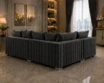 Charcoal L Shaped Sofa - Modern Corner Sofa - Premium Luxury Lounge Furniture - Image 4