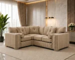 Premium Beige 4 Seater Sofa - Spacious Plush Seating with Refined Designer Detailing