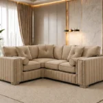Premium Beige 4 Seater Sofa - Spacious Plush Seating with Refined Designer Detailing