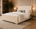 Luxury Super King Size Bed with Mattress - Panel Line Super King Size Bed with Mattress