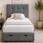 Urban Ash Grey Divan Bed – 3ft - 90 × 190 cm with Mattress & Drawer Storage
