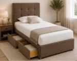 Chestnut Comfort Single Divan Bed – 3ft -  90 × 190 cm with Underbed Storage - Image 5